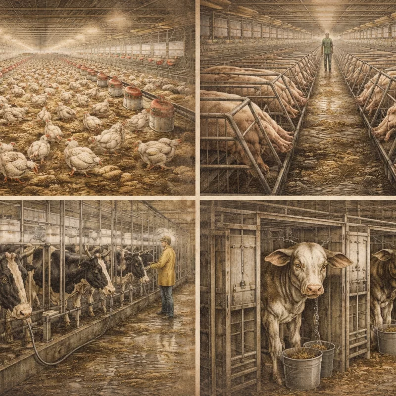 Живот в индустриални ферми Life on Factory Farms