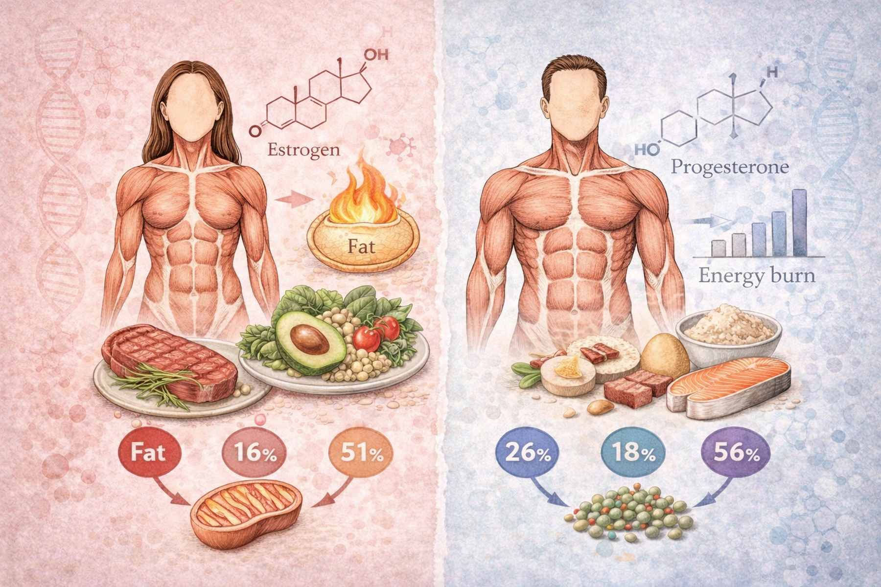 метаболизирането на макронутриенти Differences in macronutrient metabolism