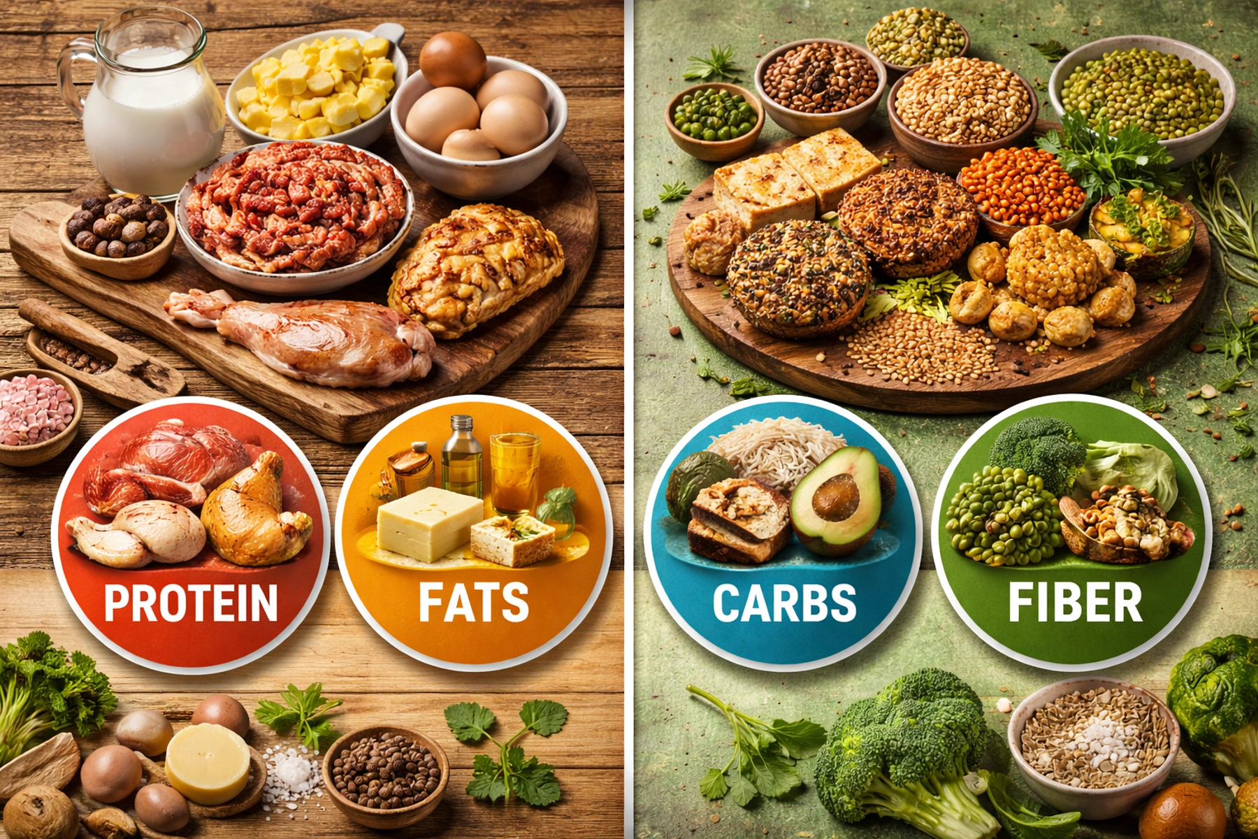 Сравнение на макронутриентите при заместителите на месо и месото Macronutrient comparison of meat substitutes and meat