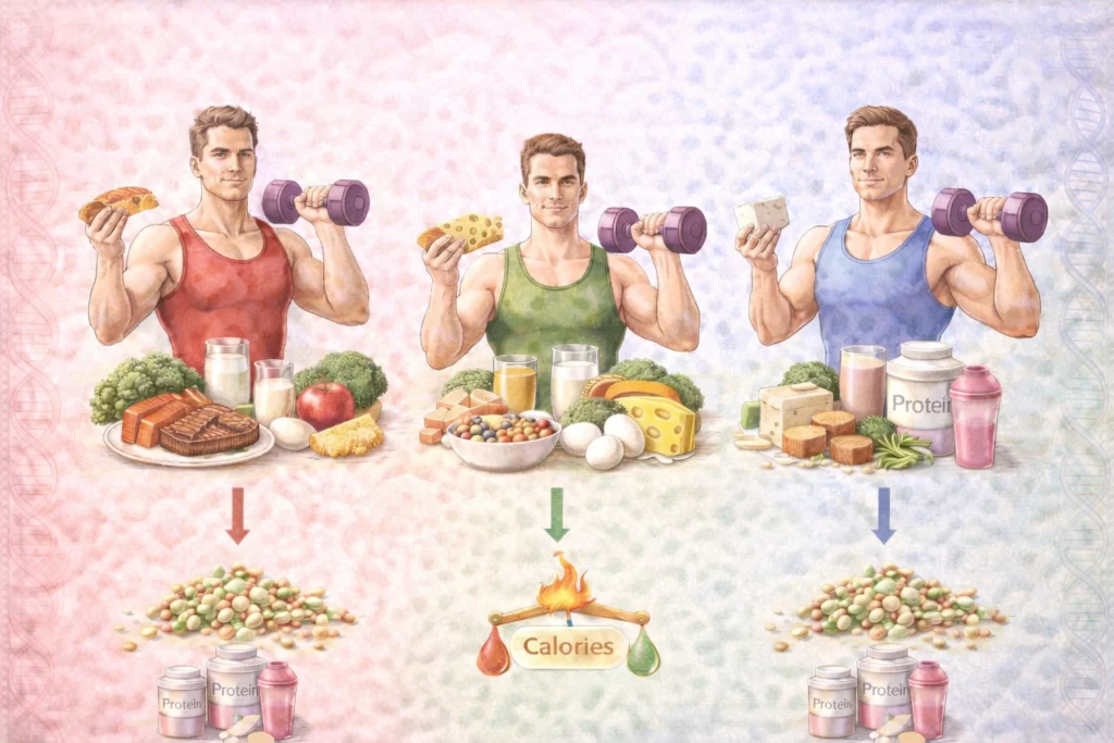 хранене при силови тренировки при мъжете Nutrition comparison for strength training in men
