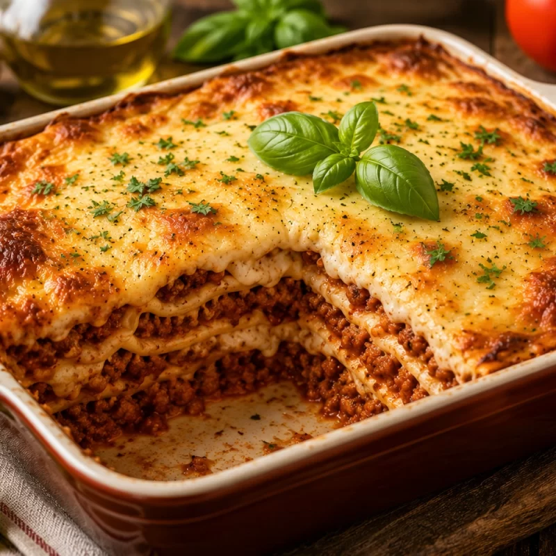 Лазаня с растителна кайма Lasagna with Plant-Based Mince