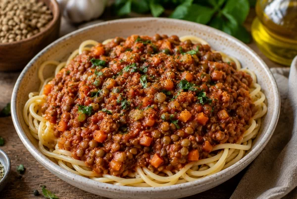 Леща болонезе Lentil Bolognese