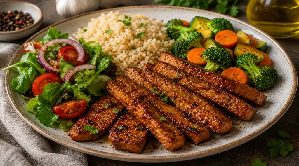 Seitan with a Side Dish Сейтан с гарнитура