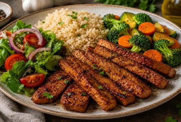 Seitan with a Side Dish Сейтан с гарнитура