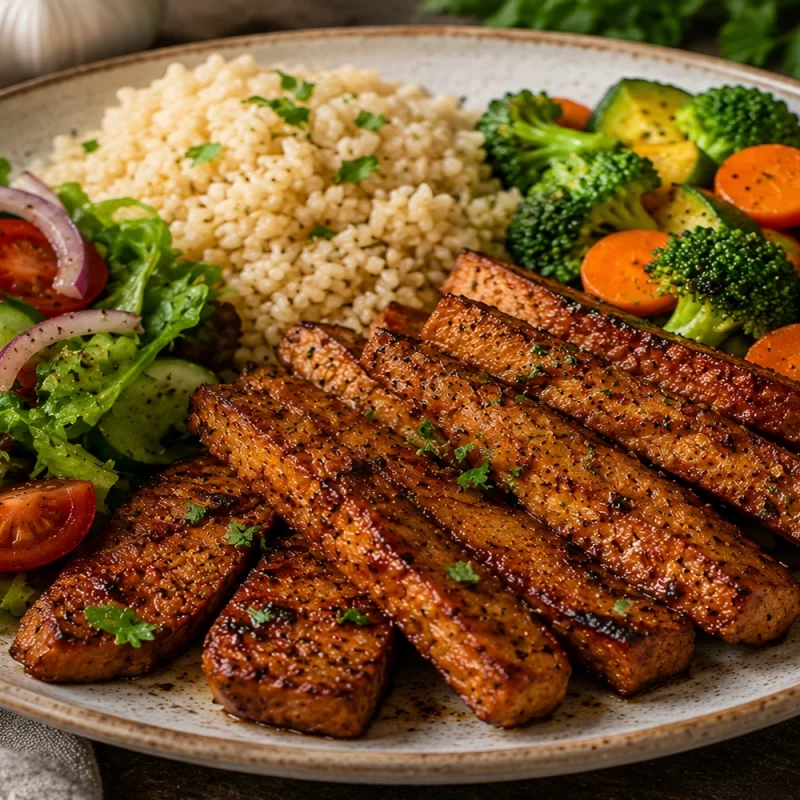 Seitan with a Side Dish Сейтан с гарнитура