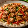 Темпе с ориз и зеленчуци Tempeh with Rice and Vegetables